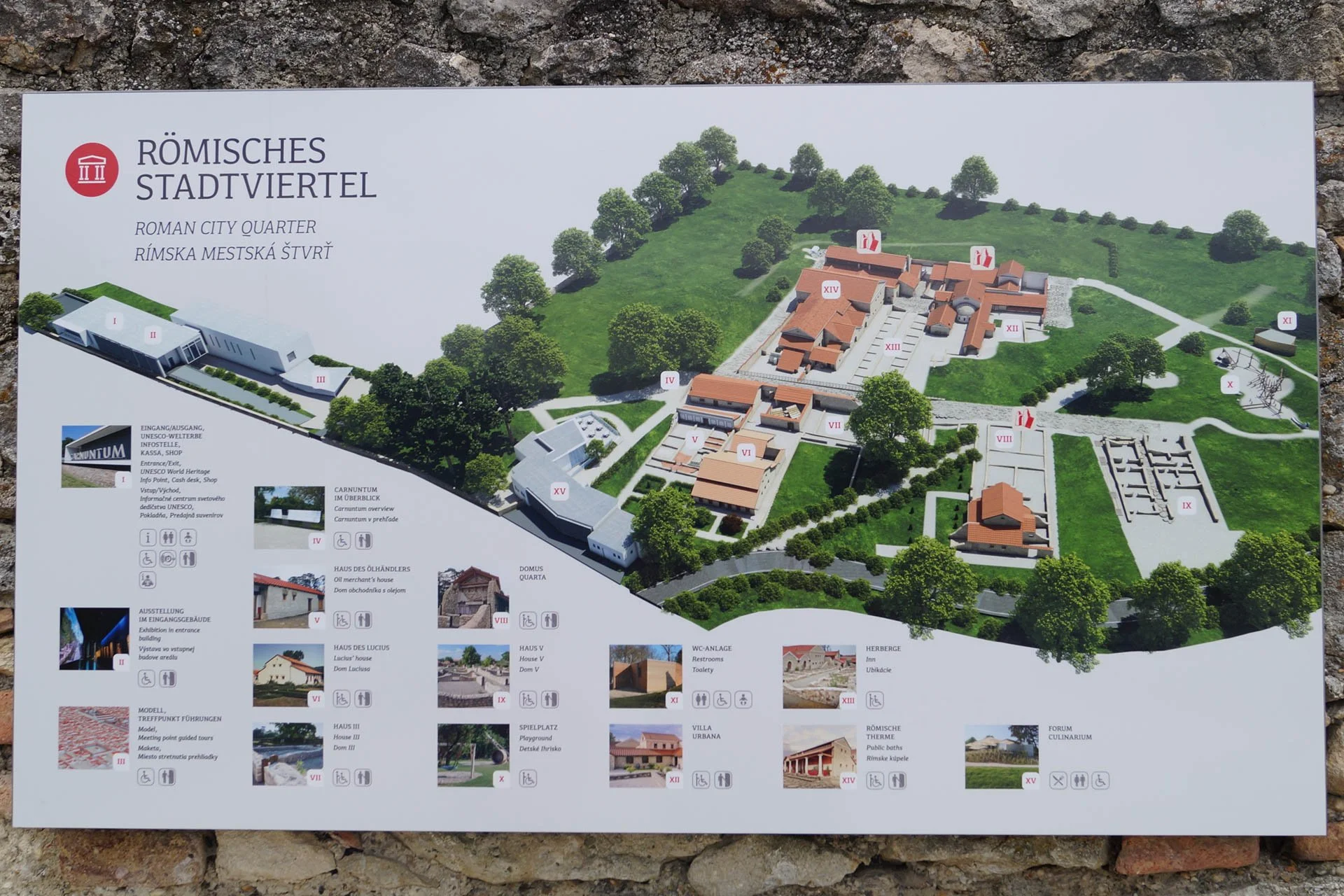 Carnuntum - This was a Roman Legionary Fortress established in 50 AD. In the first century AD it became the capital of the Roman Province Pannonia Superior.