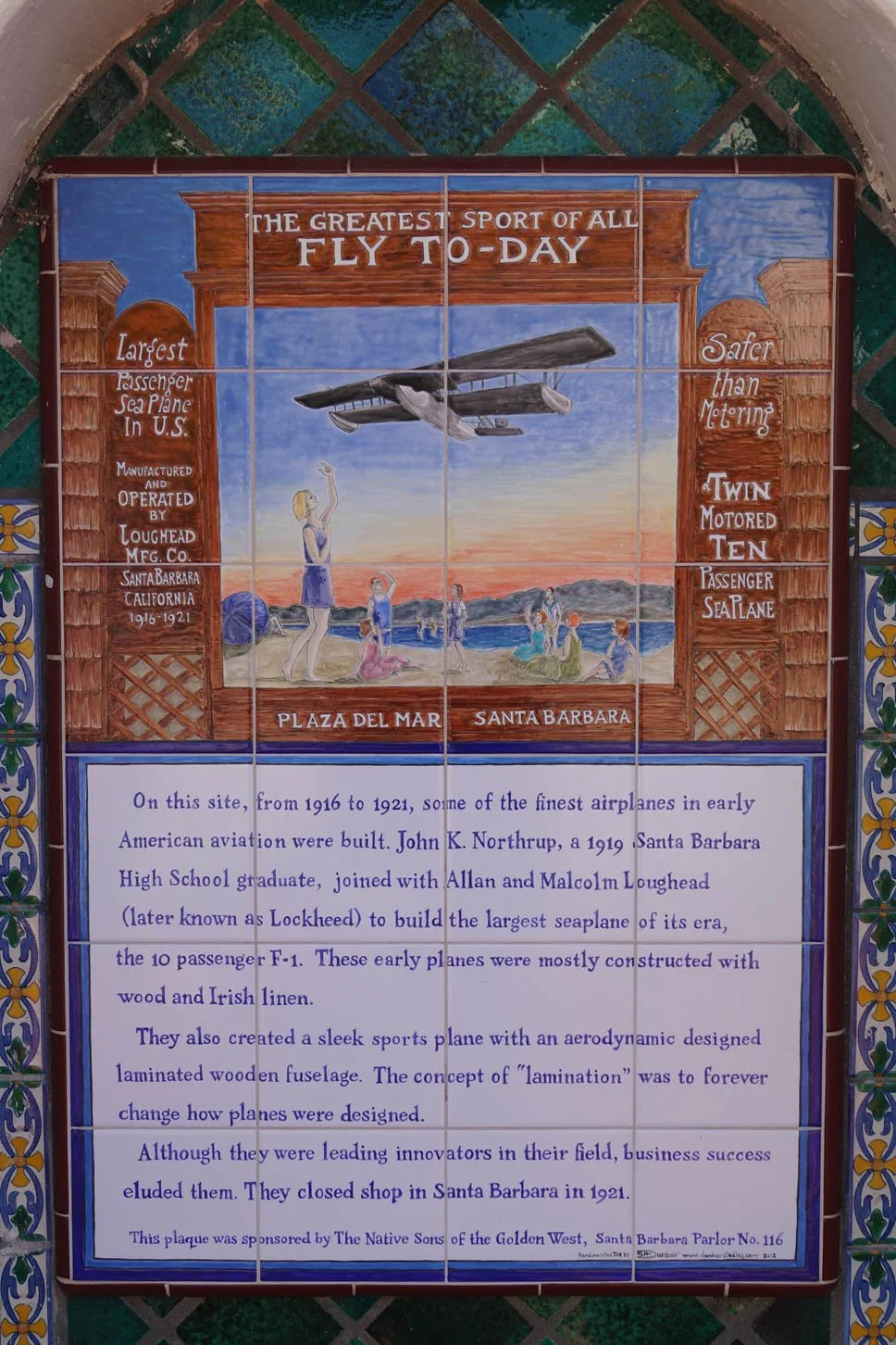 Santa Barbara: Mosaic Panel about Plaza Del Mar