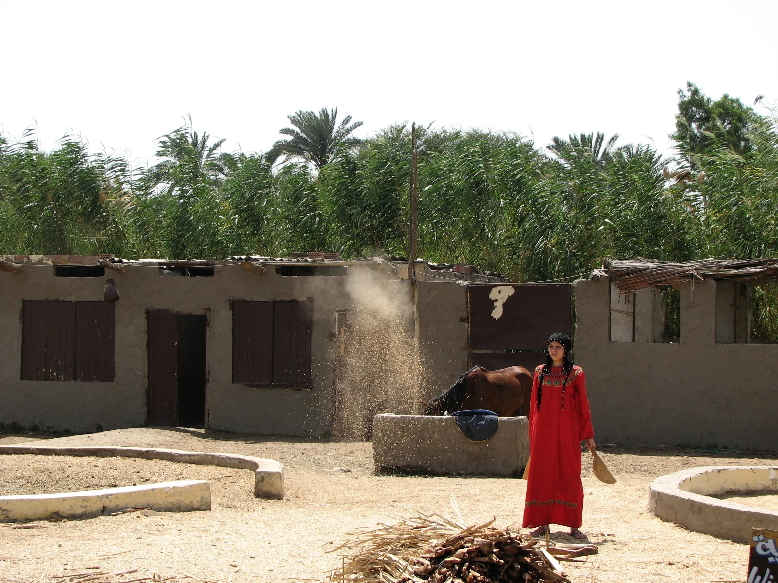 Pharaonic Village - I believe she is chafing wheat