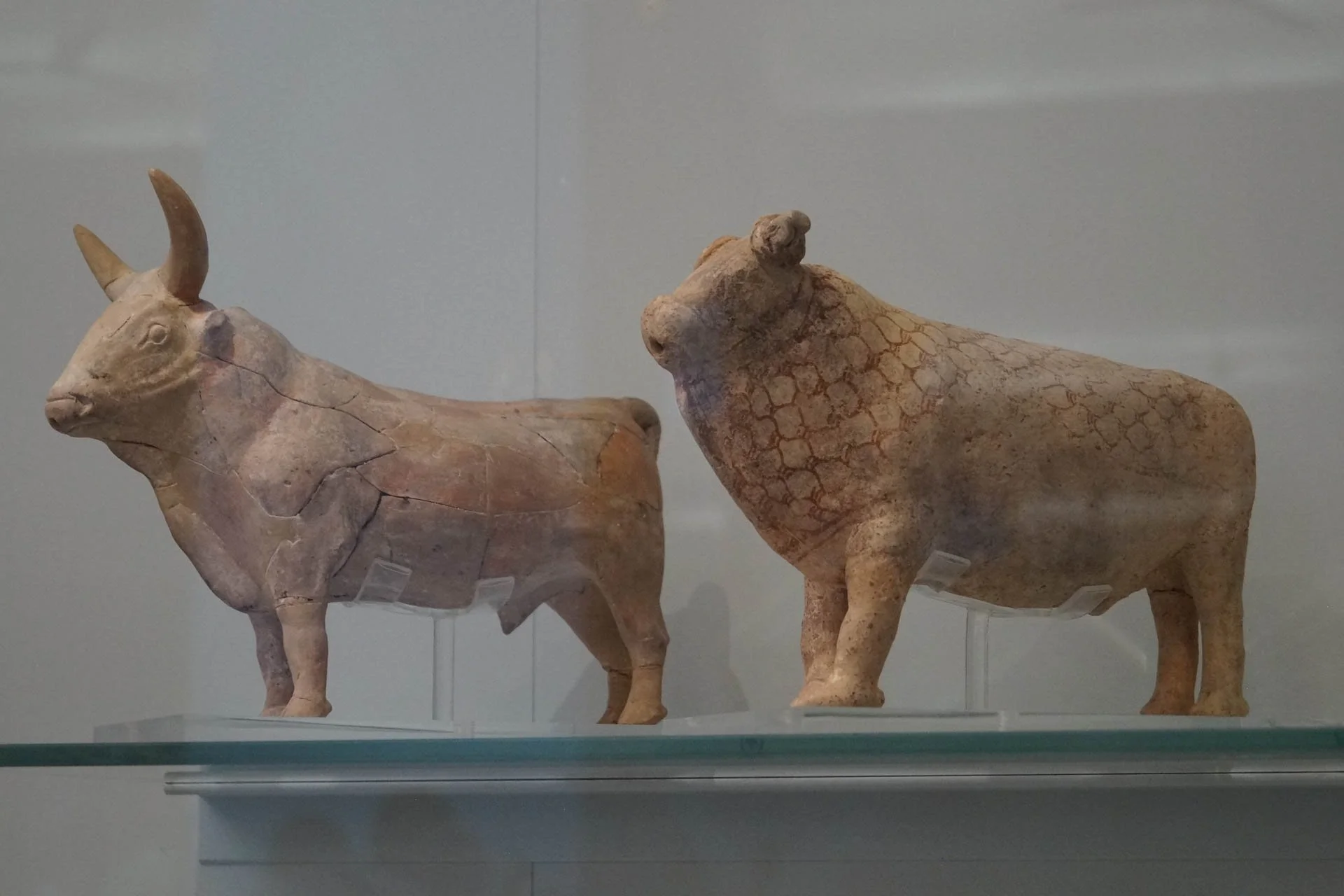 Crete - Bull shaped rhyta at The Archeological Museum of Heraklion
