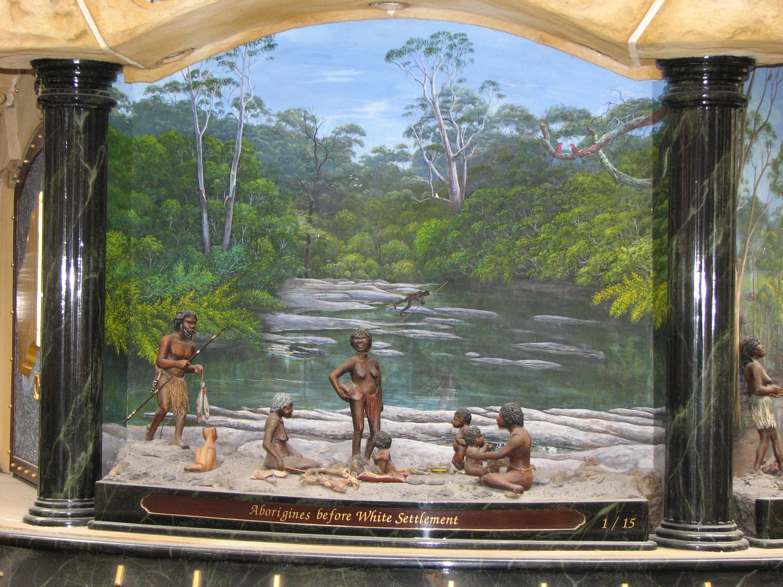 Detail from the clock in the Queen Victoria Building