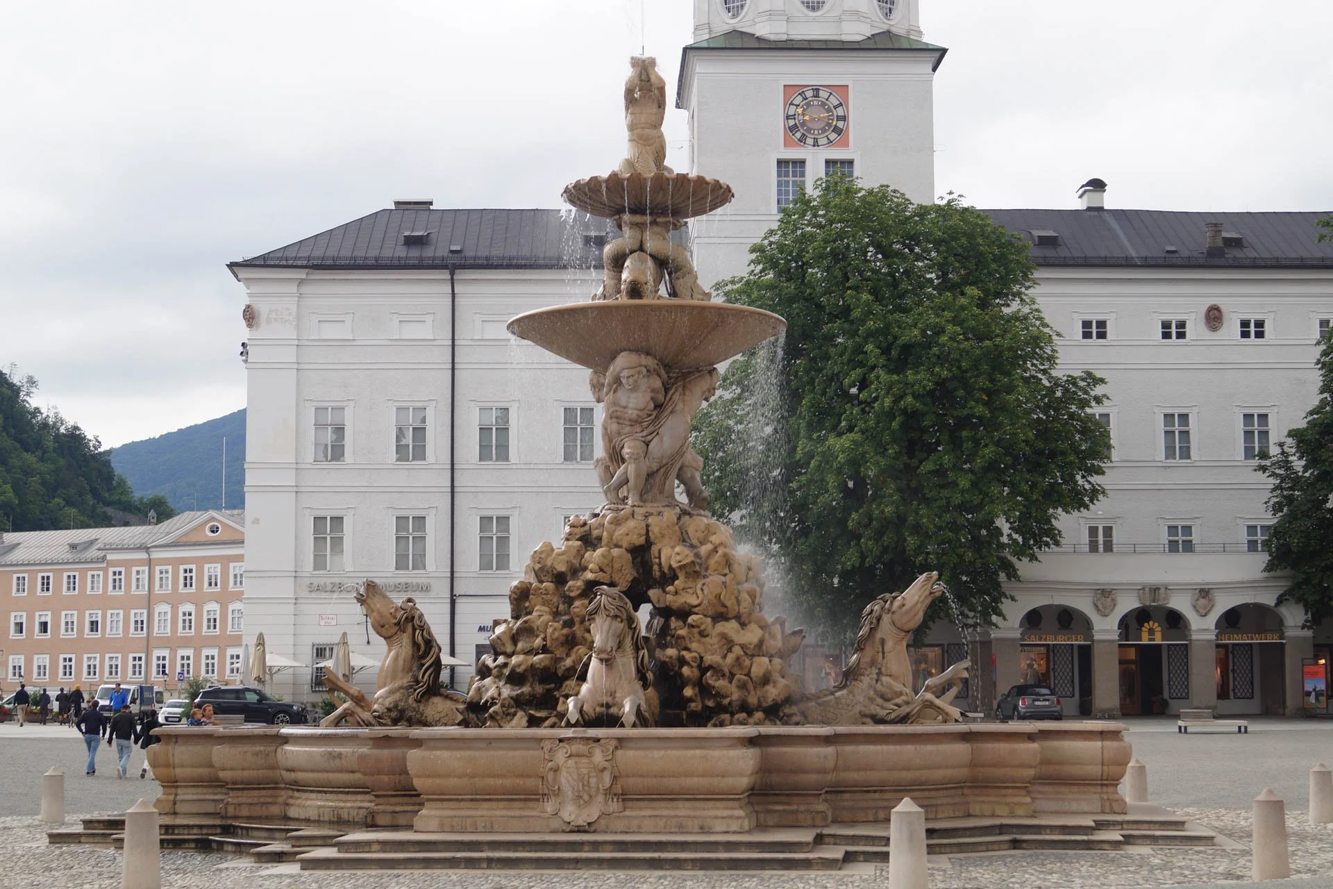 Salzburg - Salzburg Cathedral - Fountain outside the Cathedral