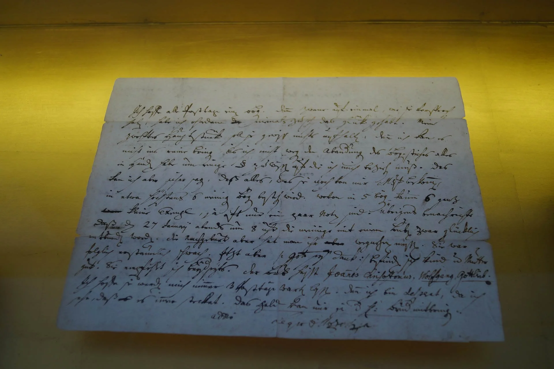 Salzburg - Mozart's Birthplace - Letter from Mozart's Dad to a Friend Announcing his Birth