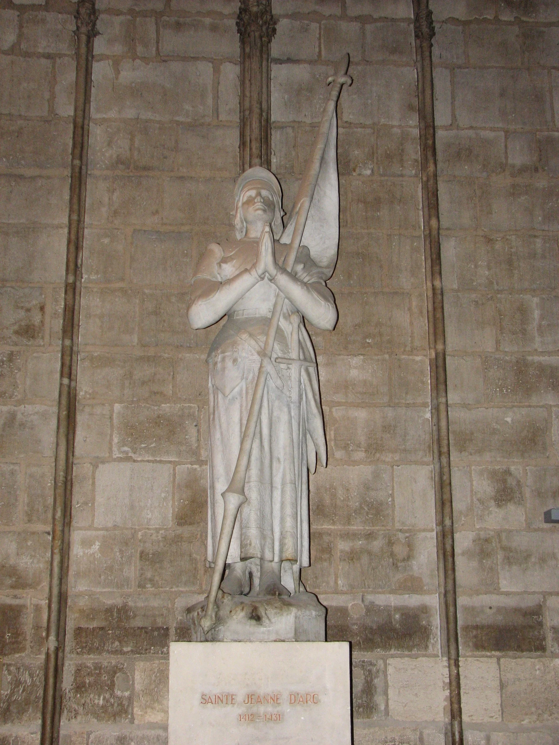 Cathedral of Notre Dame - Statue of Joan of Arc, the Patron Saint of France