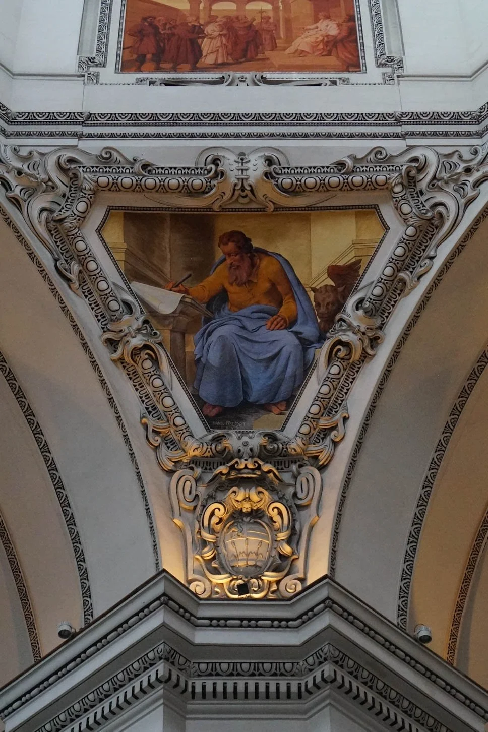 Salzburg - Salzburg Cathedral - St. Mark, who is symbolized by the winged Lion behind him.