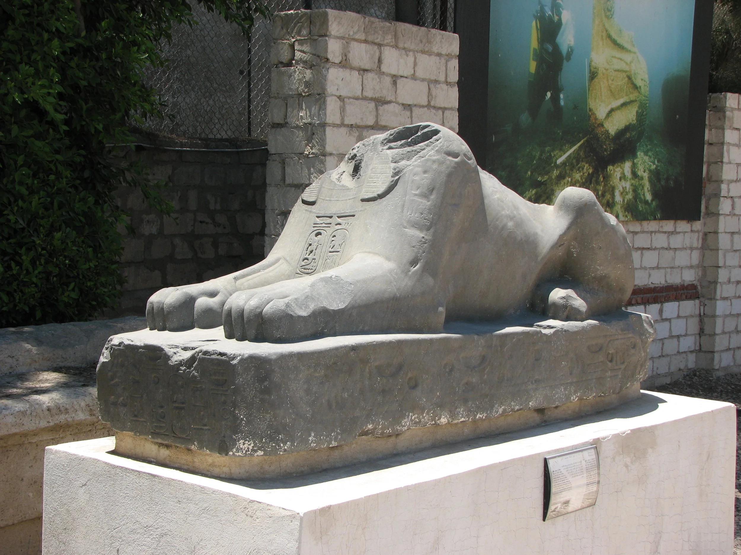 The Ancient Roman Amphitheater, Alexandria - A decapitated sphinx