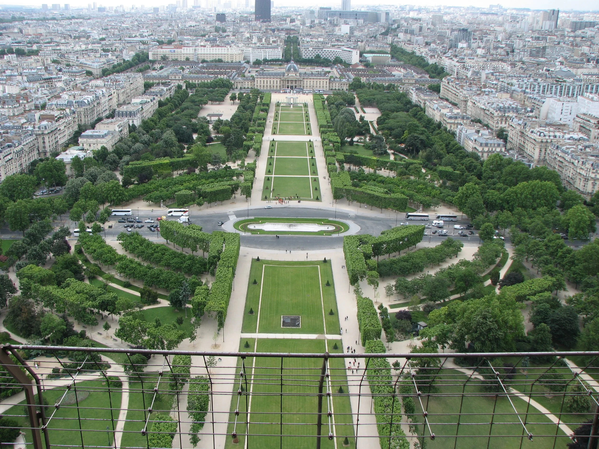 View of Paris from the Eiffel Tower - The Champs de Mars