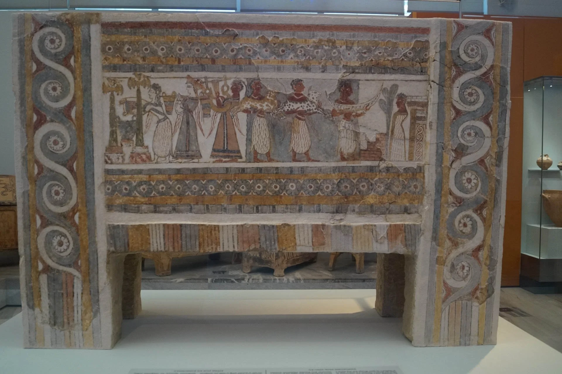 Crete - The Hagia Triada Sarcophagus at The Archeological Museum of Heraklion
