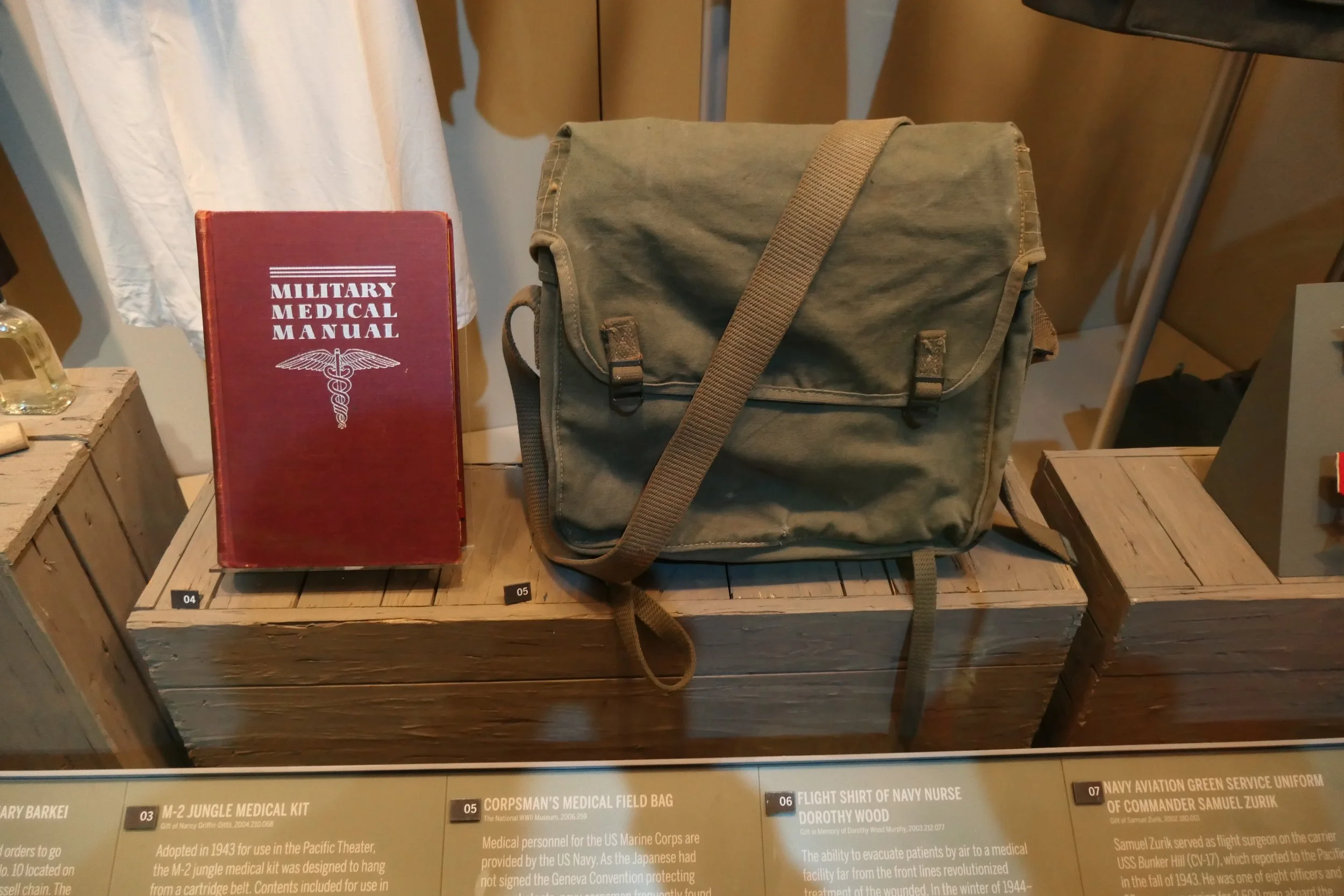 National WWII Museum - Medical Manual and Corpsman's medical field bag