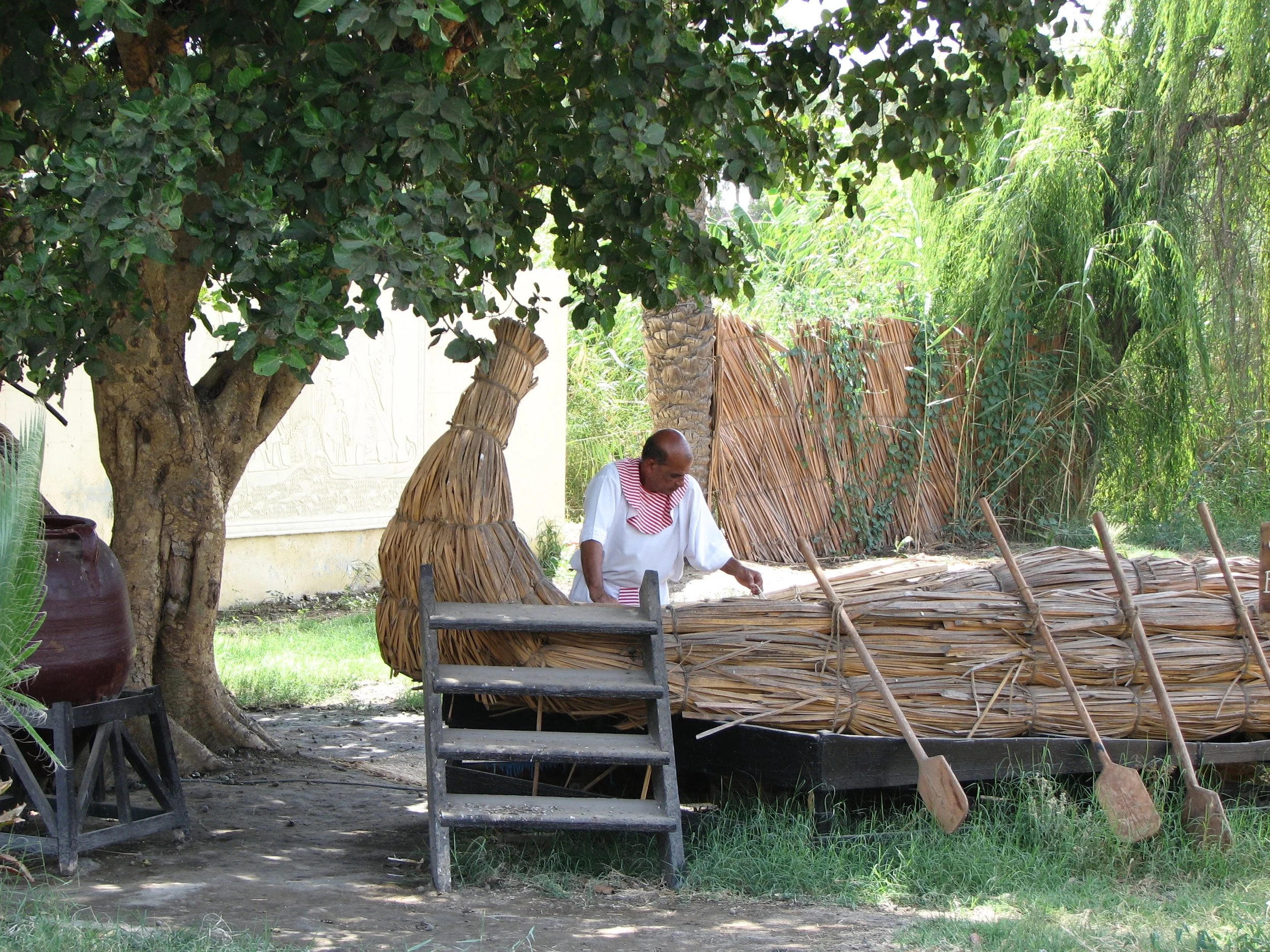 Pharaonic Village - building a reed boat