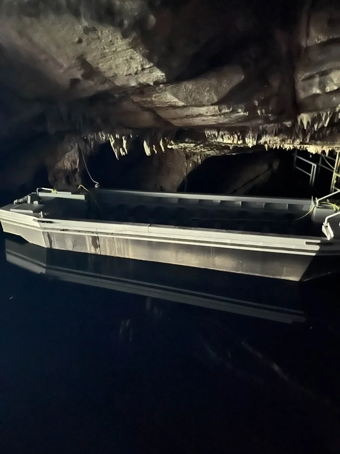 Grotte de Han. The first time I came here, when I was 7, I remember that when exiting the cave we took one of these boats out. Unfortunately, that's no longer done and the built a metal walkway to exit the cave.