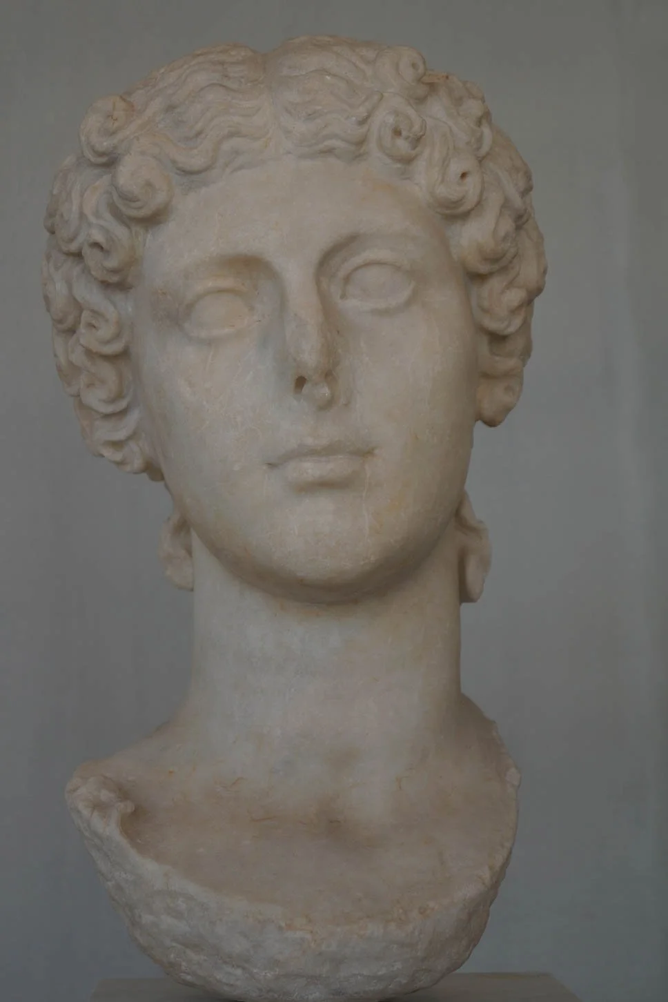 The Acropolis Museum - Portrait of Agrippina the Younger. She was the wife of the fourth Roman Emperor, Claudius. She is rumored to have instigated his assassination by eating poisoned mushrooms. She was also the mother of the last Julio-Claudian Emp