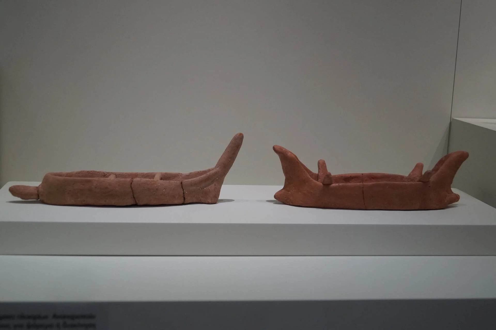 Crete - Clay boat models at The Archeological Museum of Heraklion
