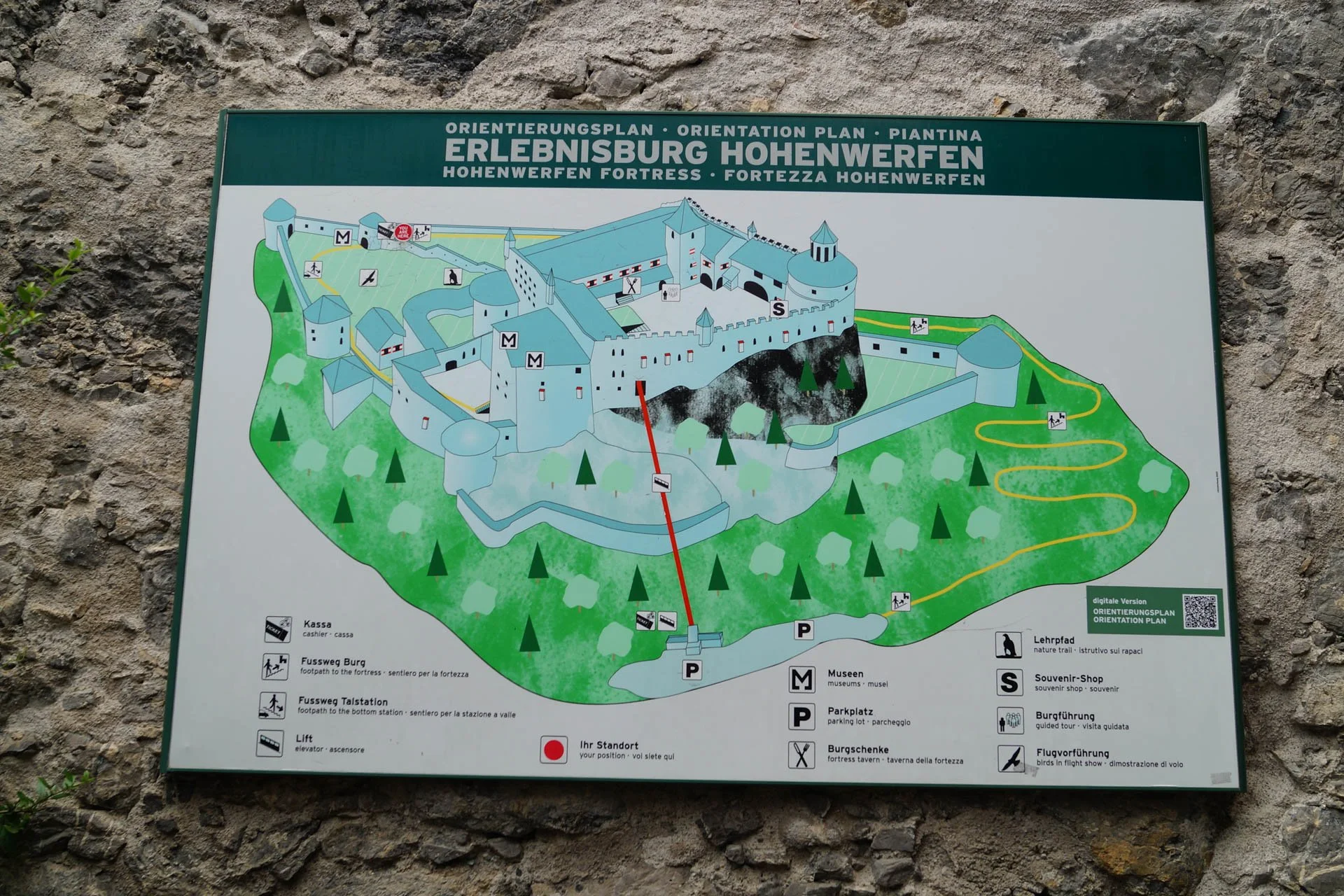 Hohenwerfen Fortress_Map of the path down