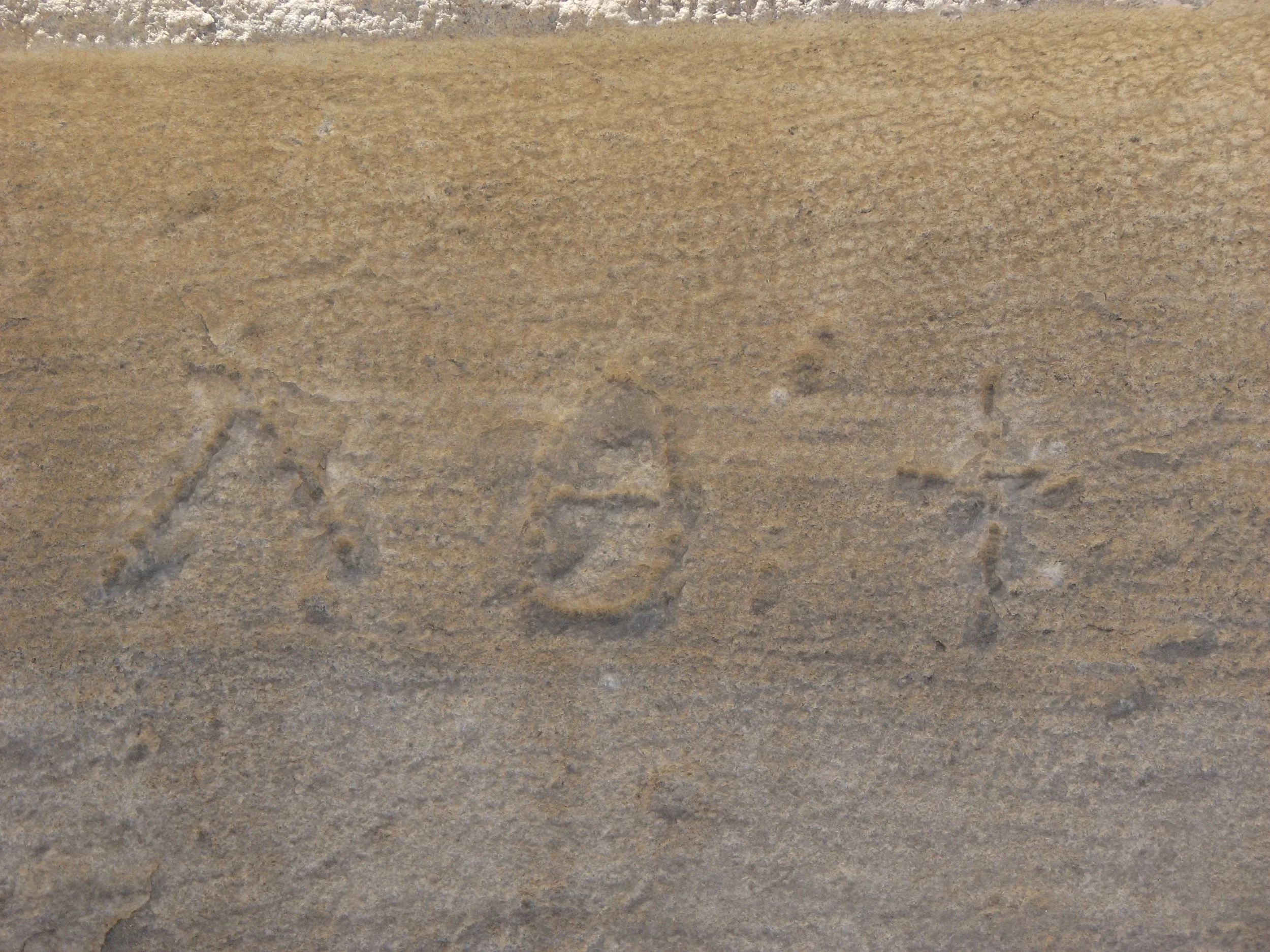 The Ancient Roman Amphitheater, Alexandria. Spectators were given tickets, and like today those tickets corresponded to a row and seat. Seen here is an example of a seat identifier.