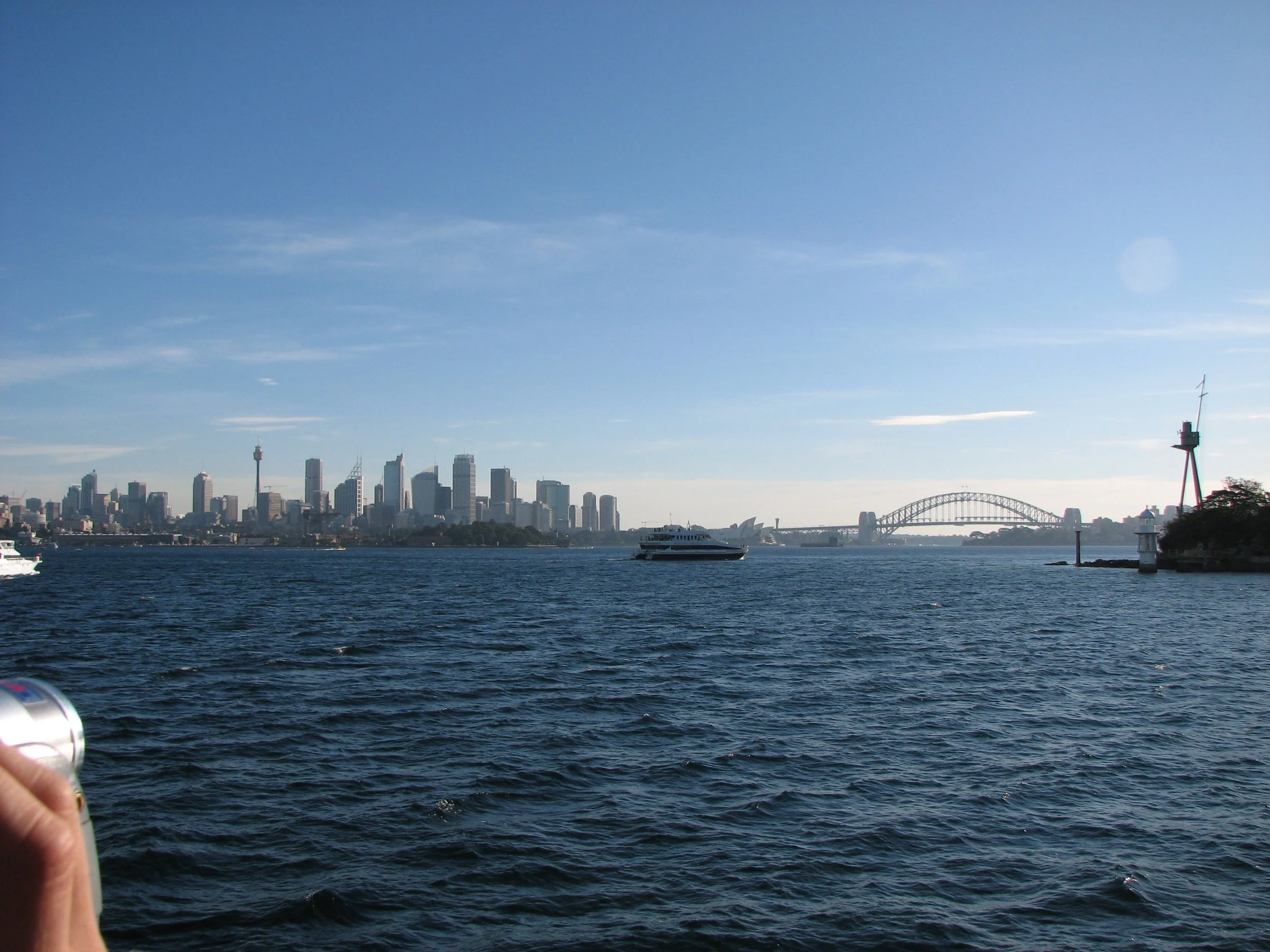 Sydney and the Harbor Bridge seen from the ferry on the way to Manly