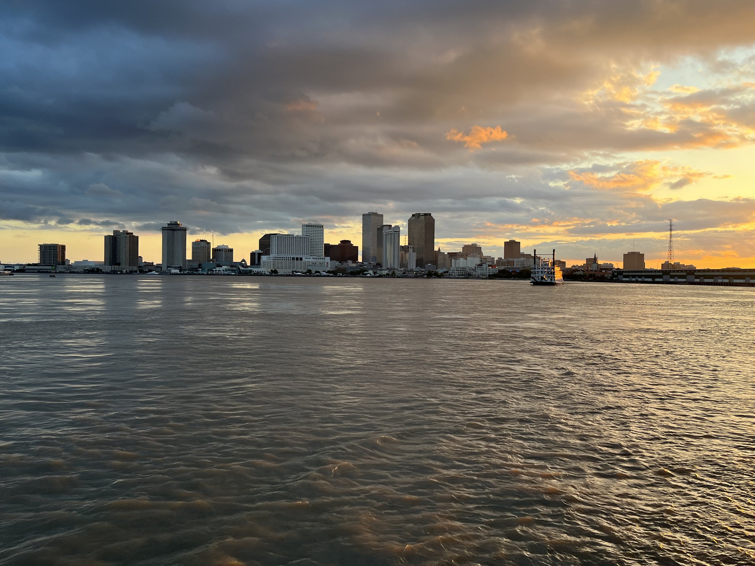 View of New Orleans from dinner and music cruise on the Creole Queen