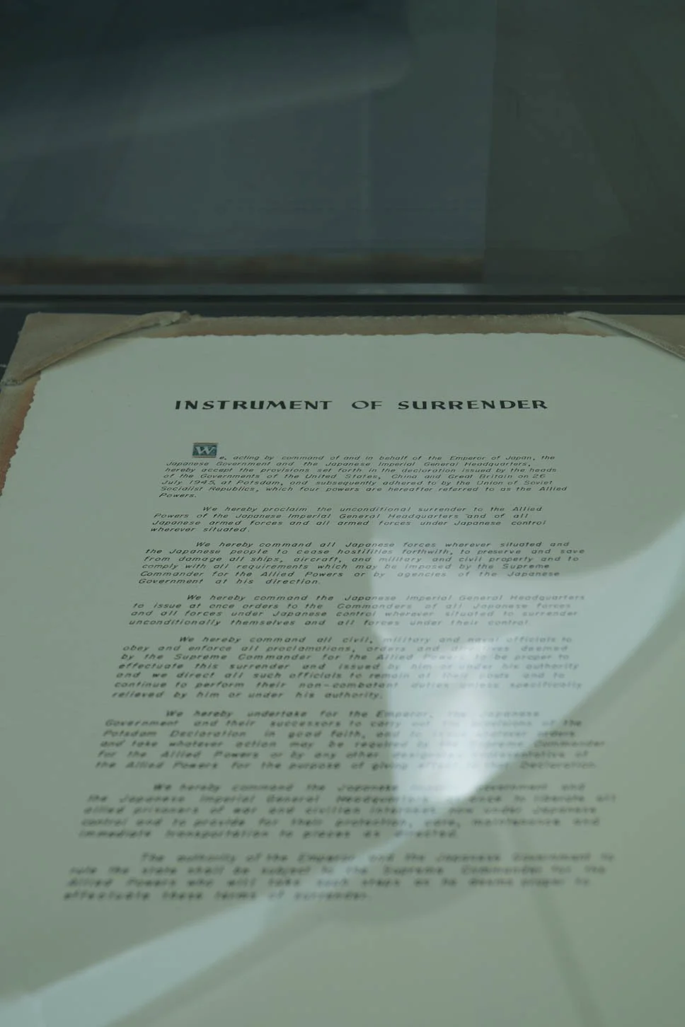 Oahu, the Japanese Surrender document on the USS Missouri