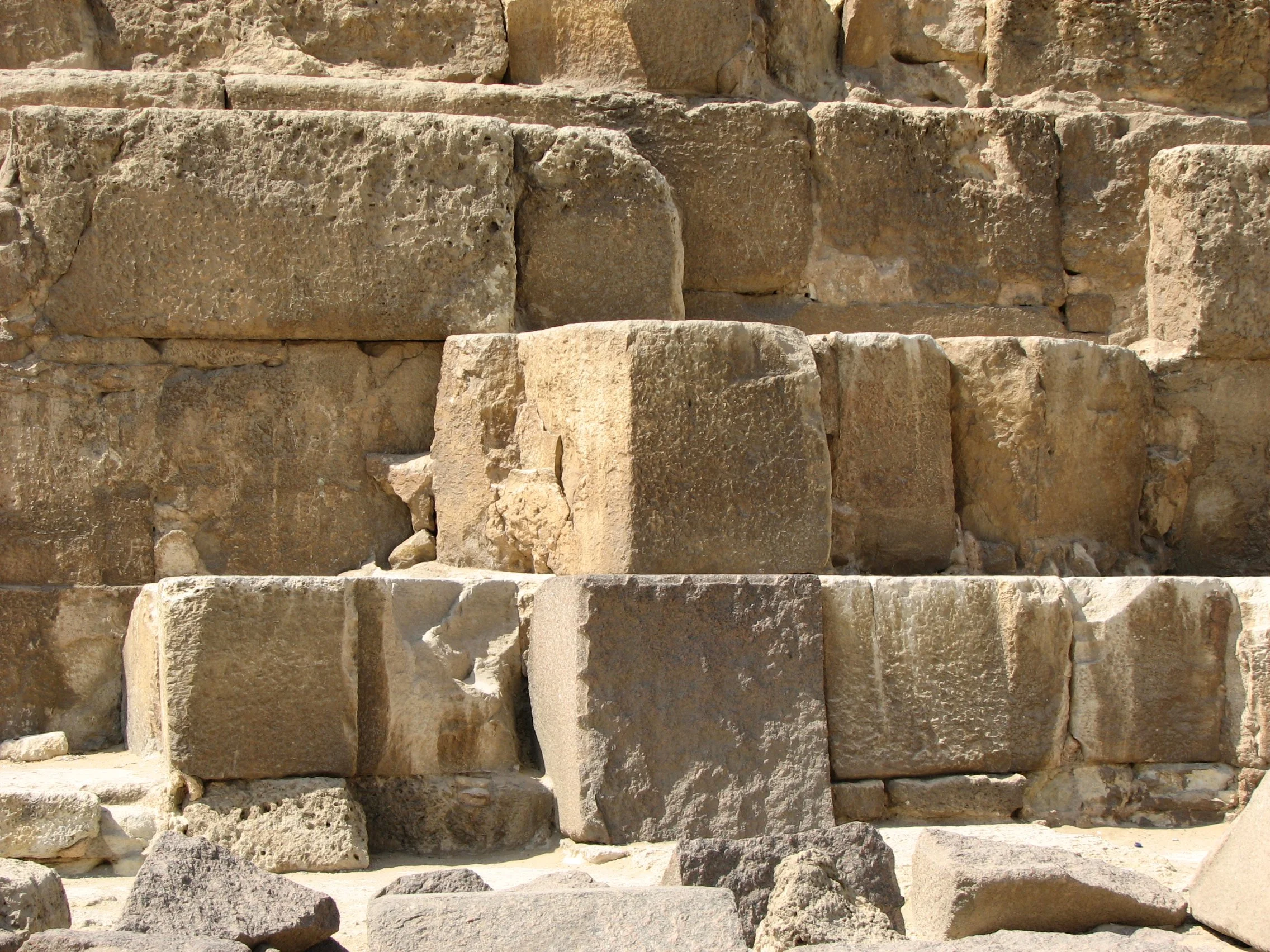 Close up of limestone blocks