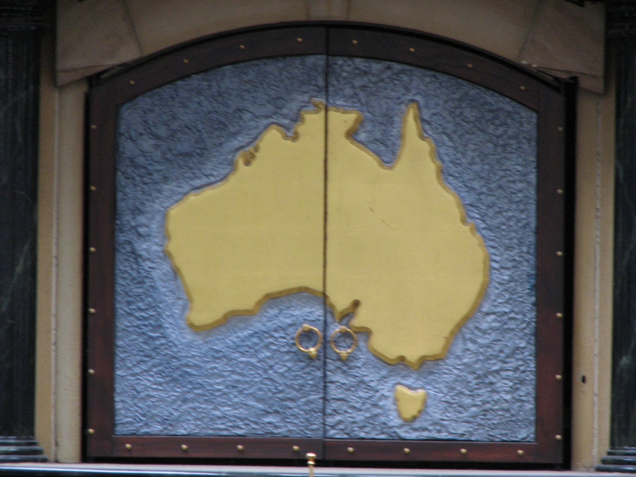 Detail from the clock in the Queen Victoria Building
