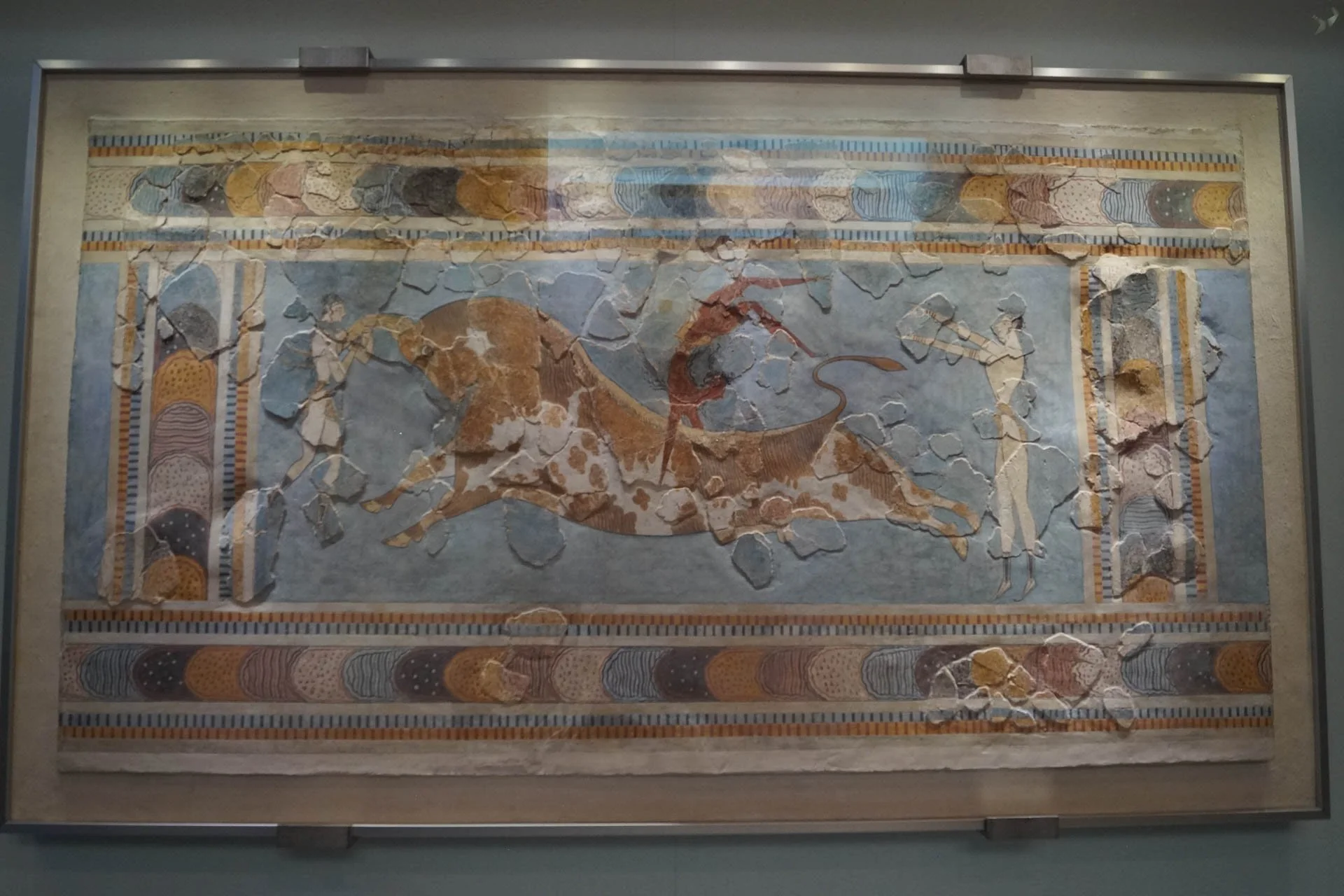 Crete - The Bull Leaping Fresco at The Archeological Museum of Heraklion