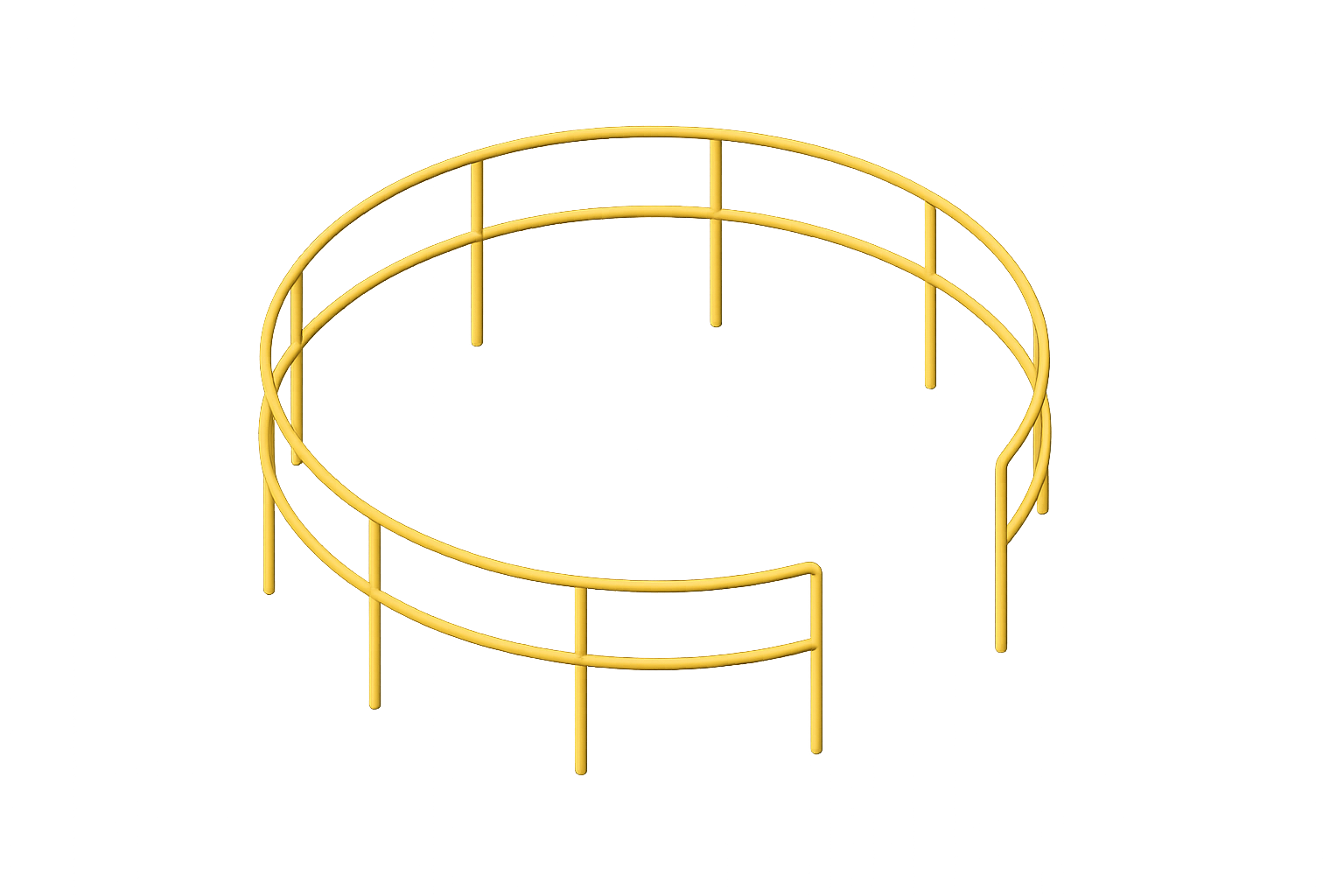 Removable Bolt-On Silo Top Circular Handrail Assembly