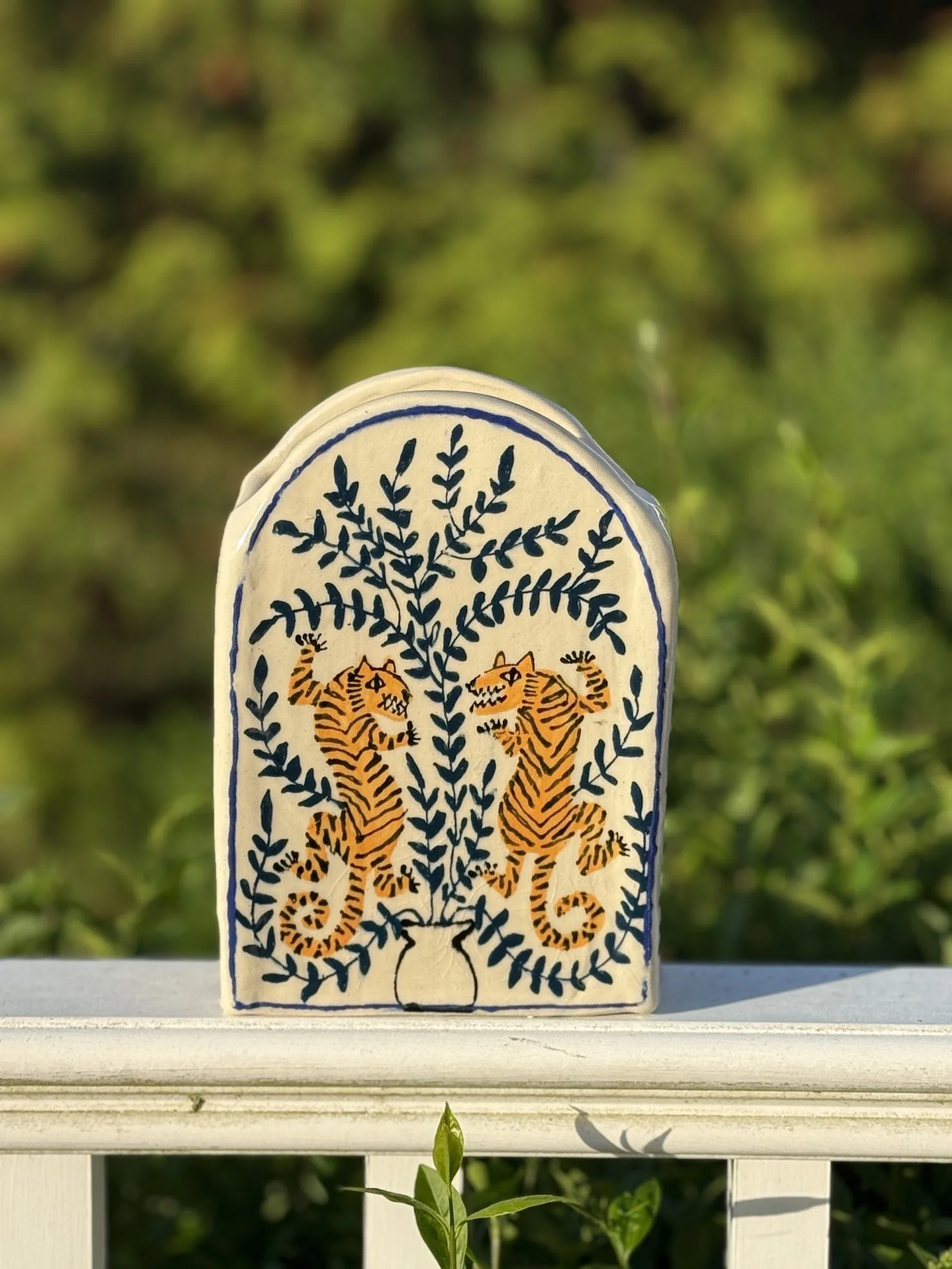 TWIN TIGER VASE | SOLD