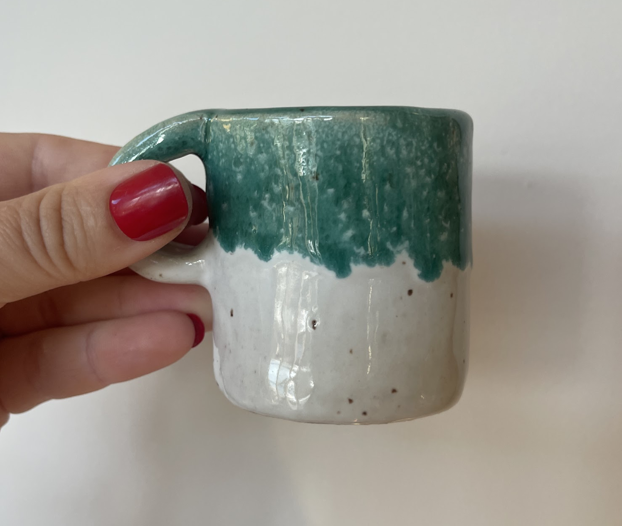 GREEN-WHITE ESPRESSO CUP | SOLD