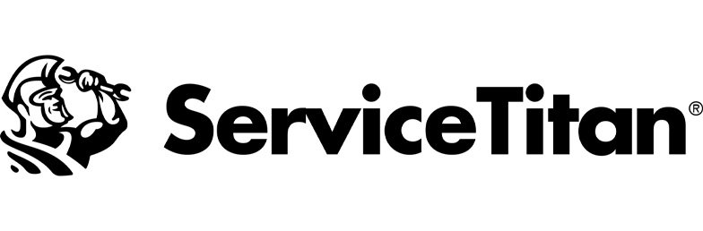 ServiceTitan logo with a stylized lion's head and the words 'ServiceTitan' in bold black font