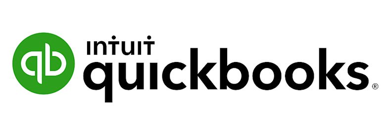 QuickBooks logo with green icon and black text