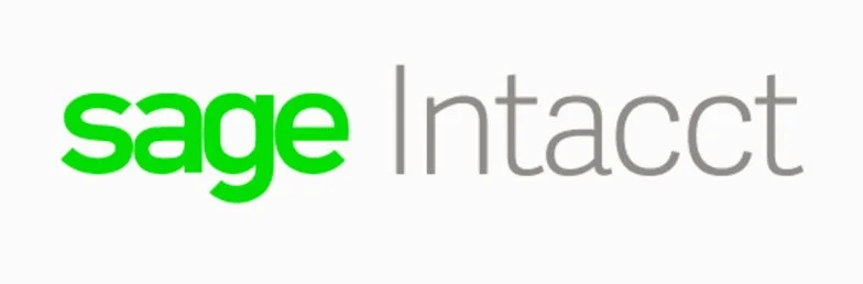 Sage Intacct logo with green and gray text.
