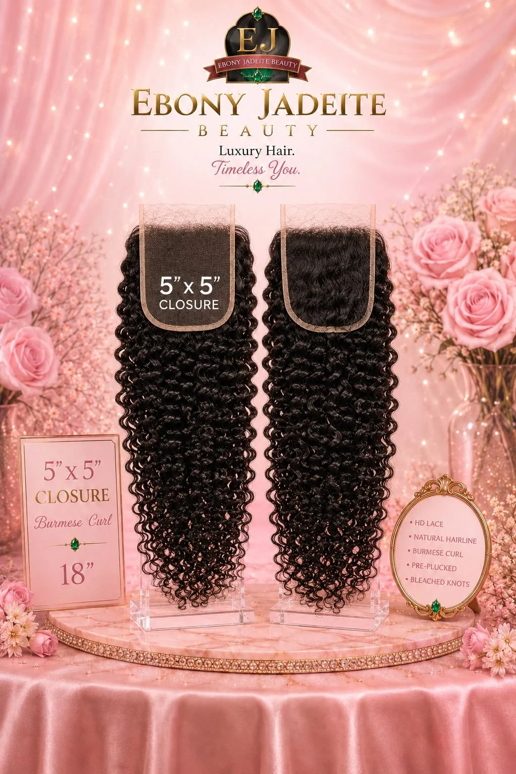 5/5 Closure Burmese Curl 18"