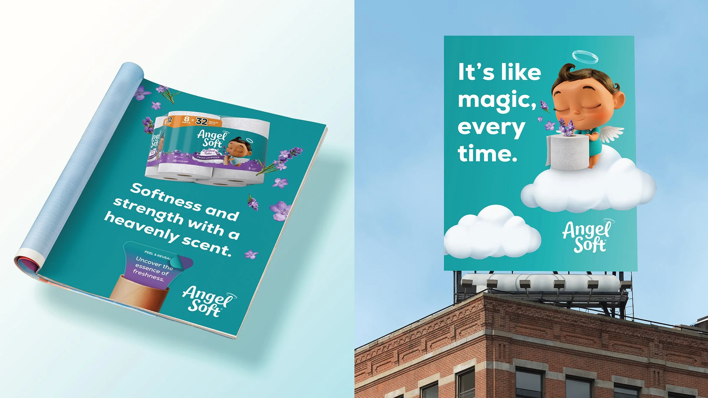 Out-of-Home Advertising Angel Soft Brand & Packaging Design by Soulsight