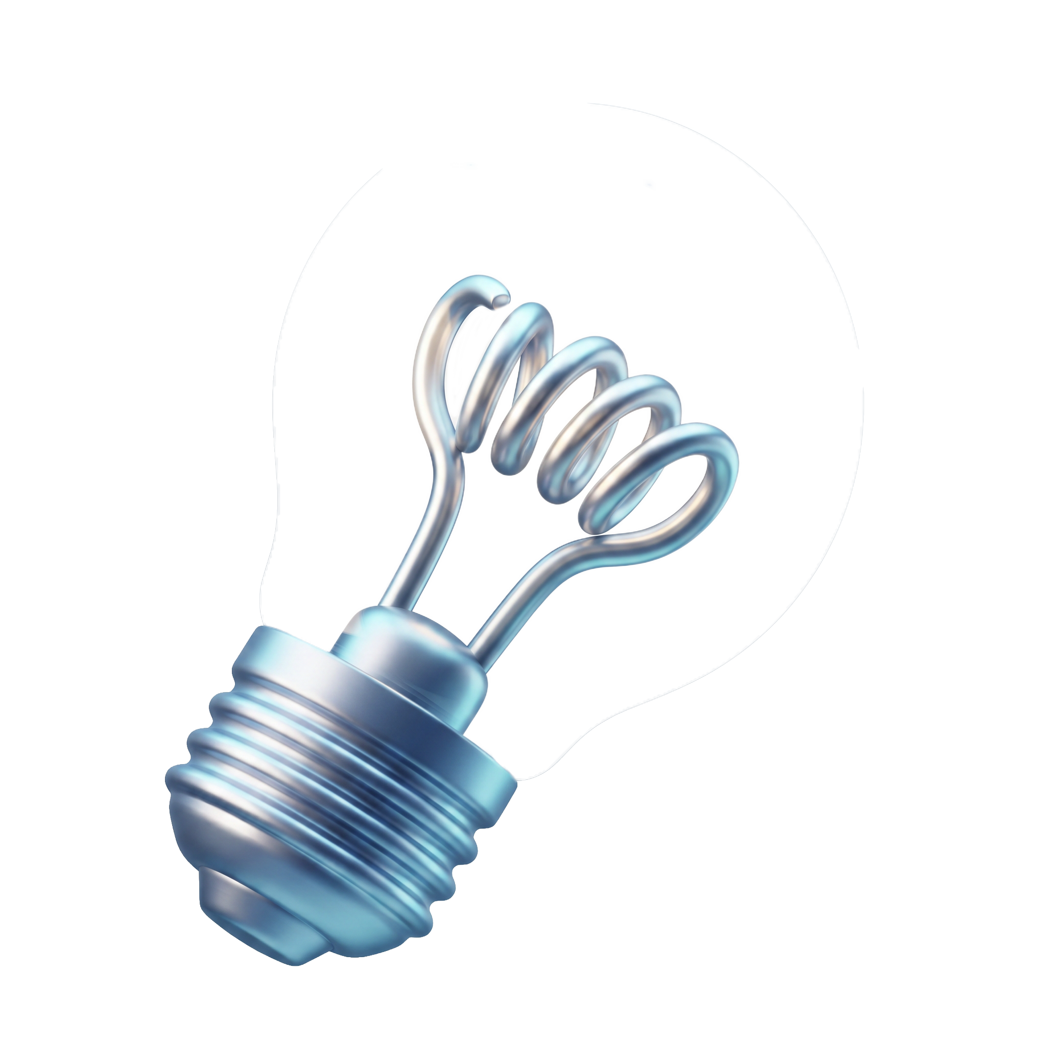 A computer-generated image of a hand holding a light bulb, with a holographic digital interface in the background.