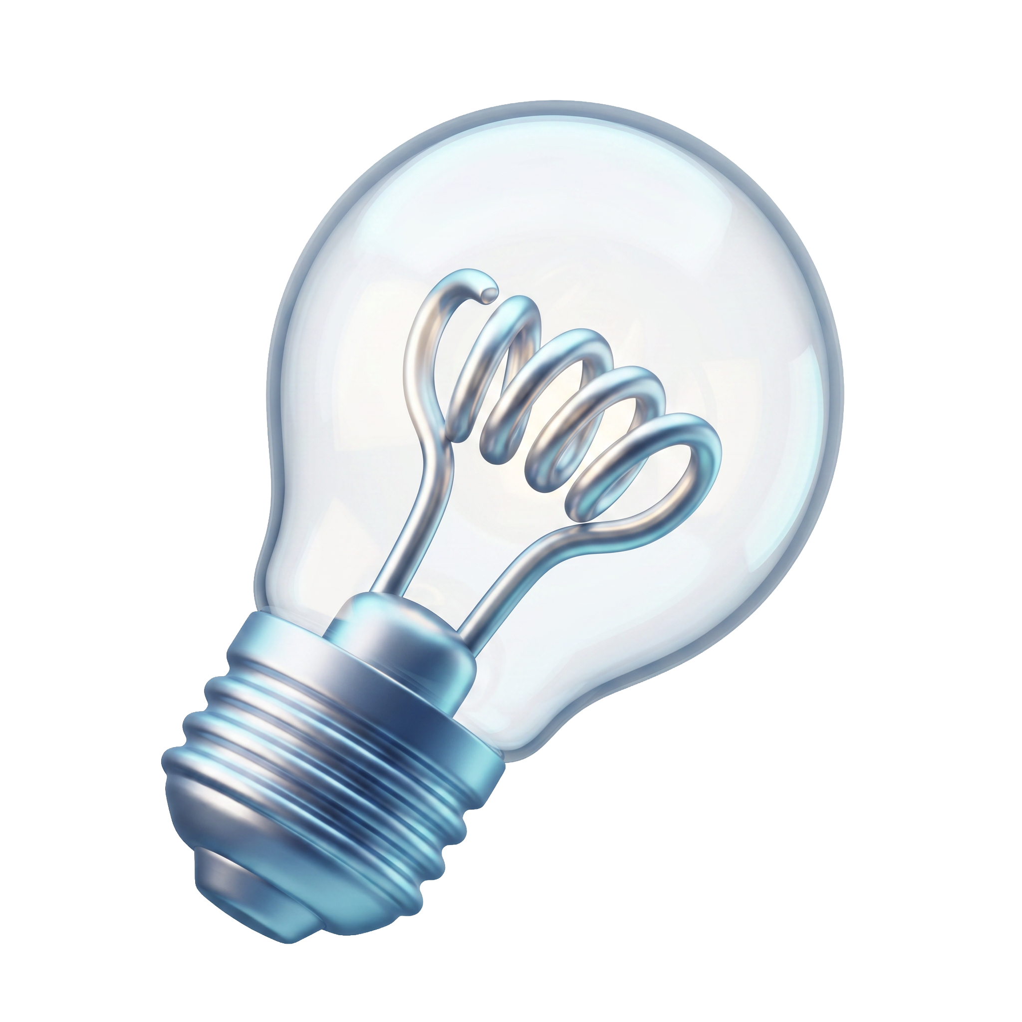 A close-up digital illustration of a compact fluorescent light bulb, showing its spiral-shaped filament inside a glass envelope with a screw base at the bottom.