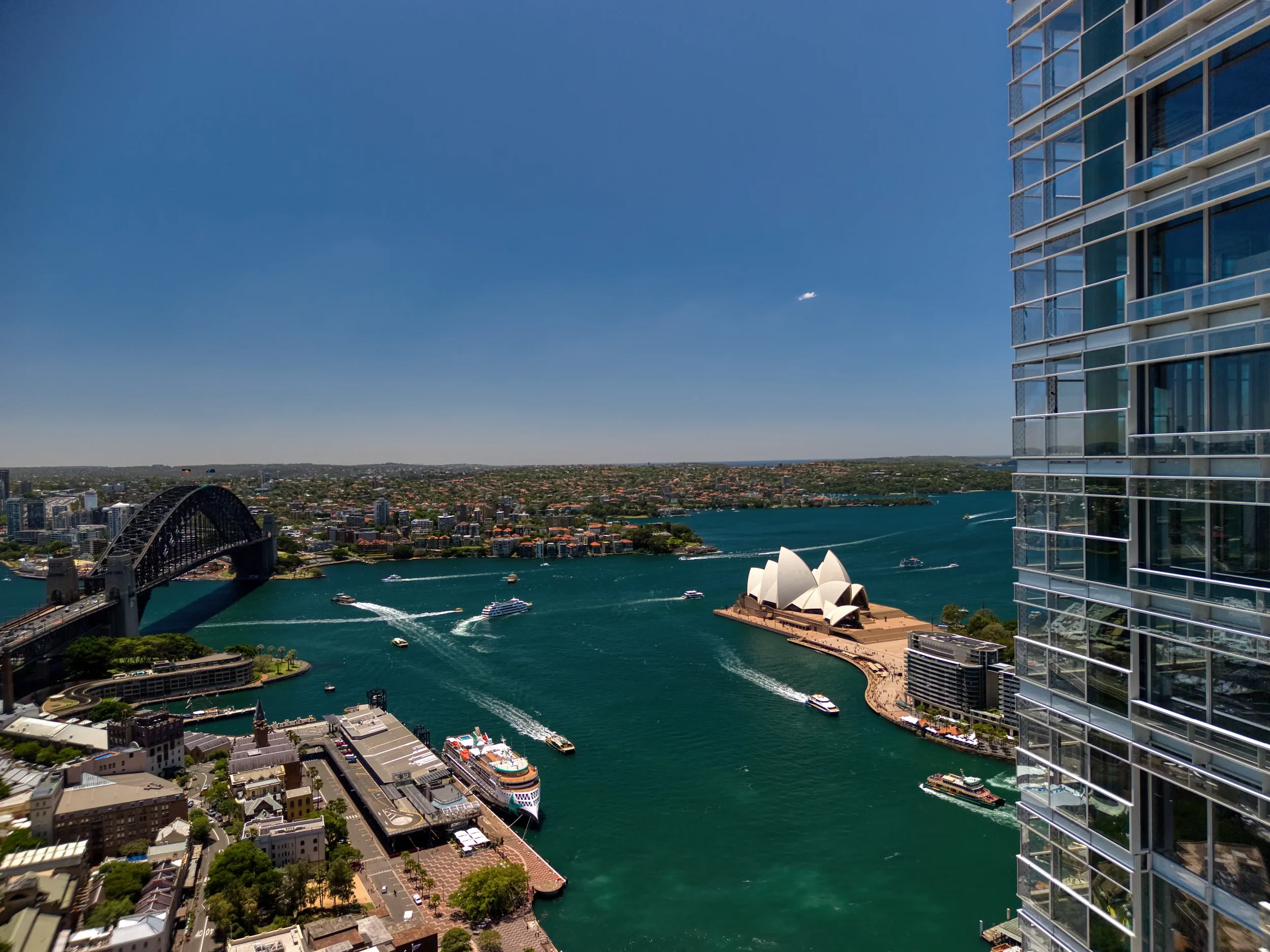 Drone aerial view of real estate property at Sydney Harbour