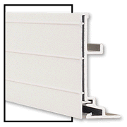 Close-up of a white window blinds slat