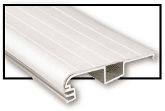 A close-up of a white aluminum siding panel with a hollow core and a seamless, smooth surface.