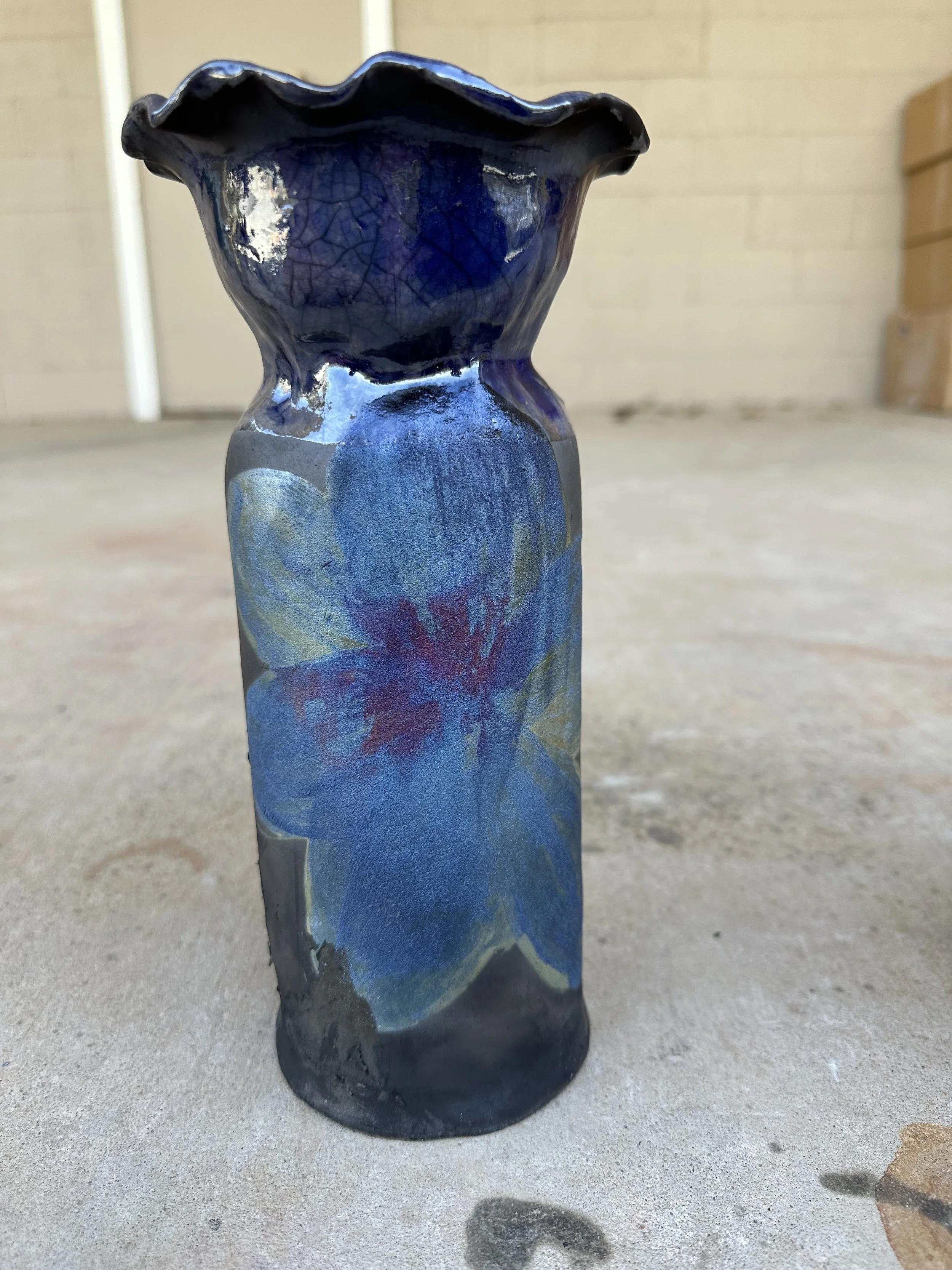Raku Vase