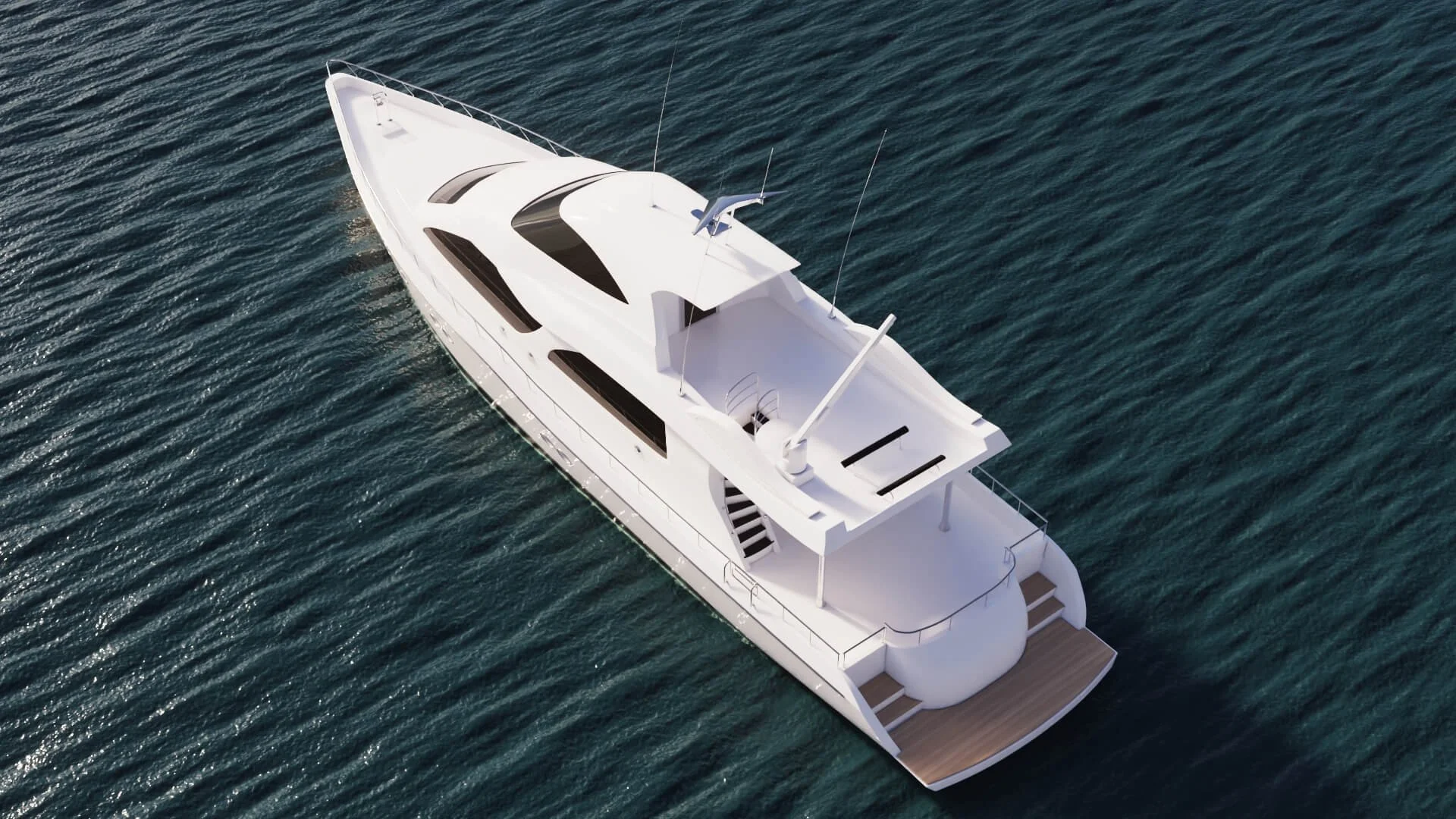 Luxury yacht in the middle of the ocean
