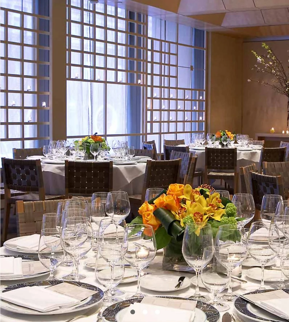 Table setting at private dining room at Le Bernarden restaurant in Manhattan