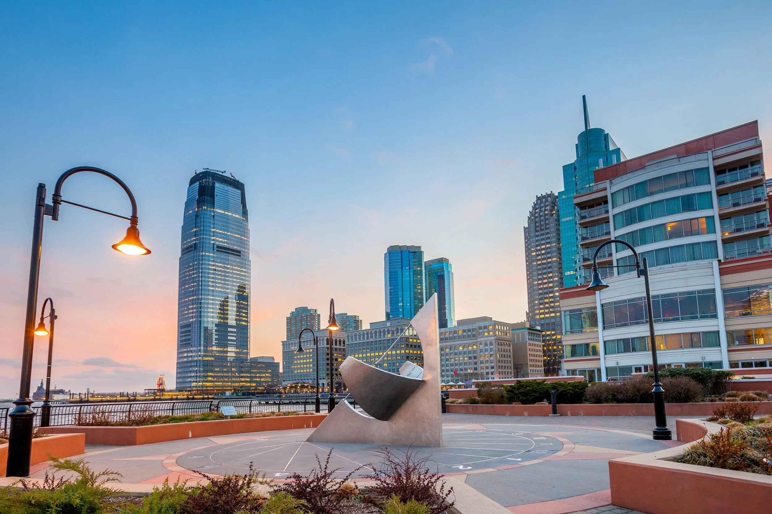 Jersey City skyline view from park