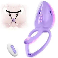 Purple Wearable Vibrating Panty with Remote Control 10-Speed, Rechargeable, Waterproof