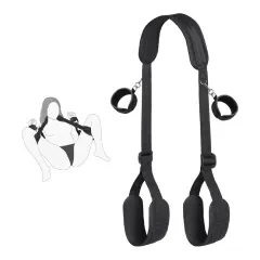 Black Bed Restraints Set with Handcuffs