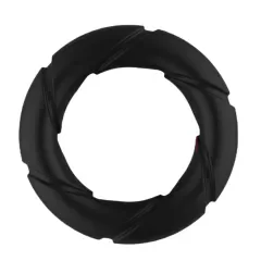 Black Silicone Cock Ring – Spiral Texture