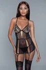 Be Wicked Jessica Strappy Chemise with Peek-a-Boo Cups