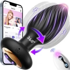 7-Speed App-Controlled and Remote Control Black Silicone Vibrating Anal Plug