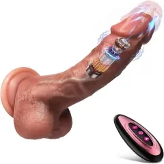 10-Speed Brown Remote Controll Rechargeable Silicone Vibrator