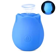 Glow-in-the-Dark 10-Function Blue Silicone Rechargeable