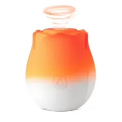 10-Function Orange & 10-Function Orange & White Silicone Rechargeable Clitoral Sucking Rose Sex